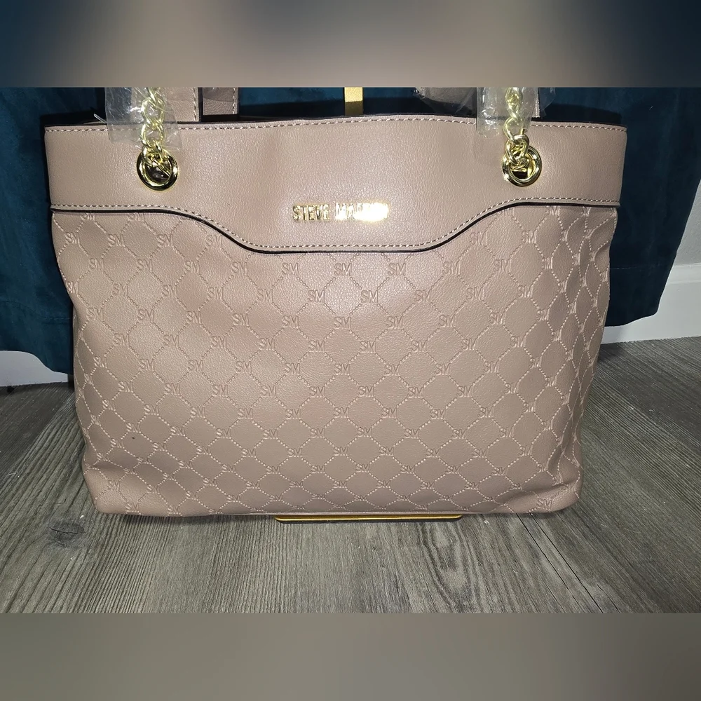 Steve Madden‎ Bliza Tan Quilted Women's Purse Multi Handles Strap Options